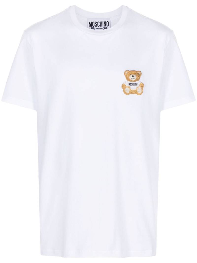 Moschino Teddy Bear-embroidered cotton T-shirt - White von Moschino