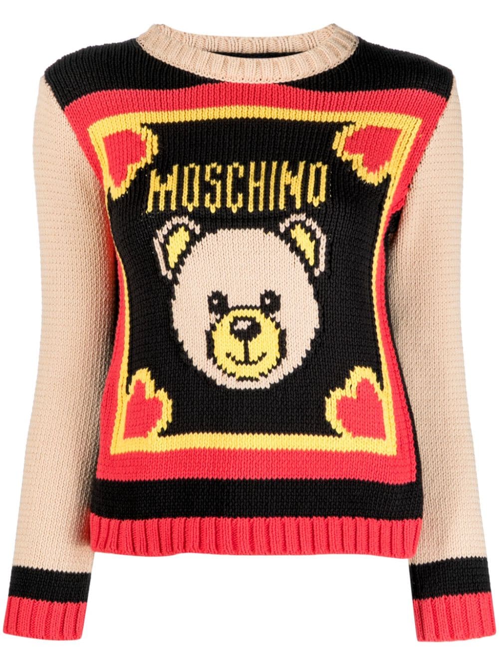 Moschino Teddy Bear-embroidered ribbed jumper von Moschino