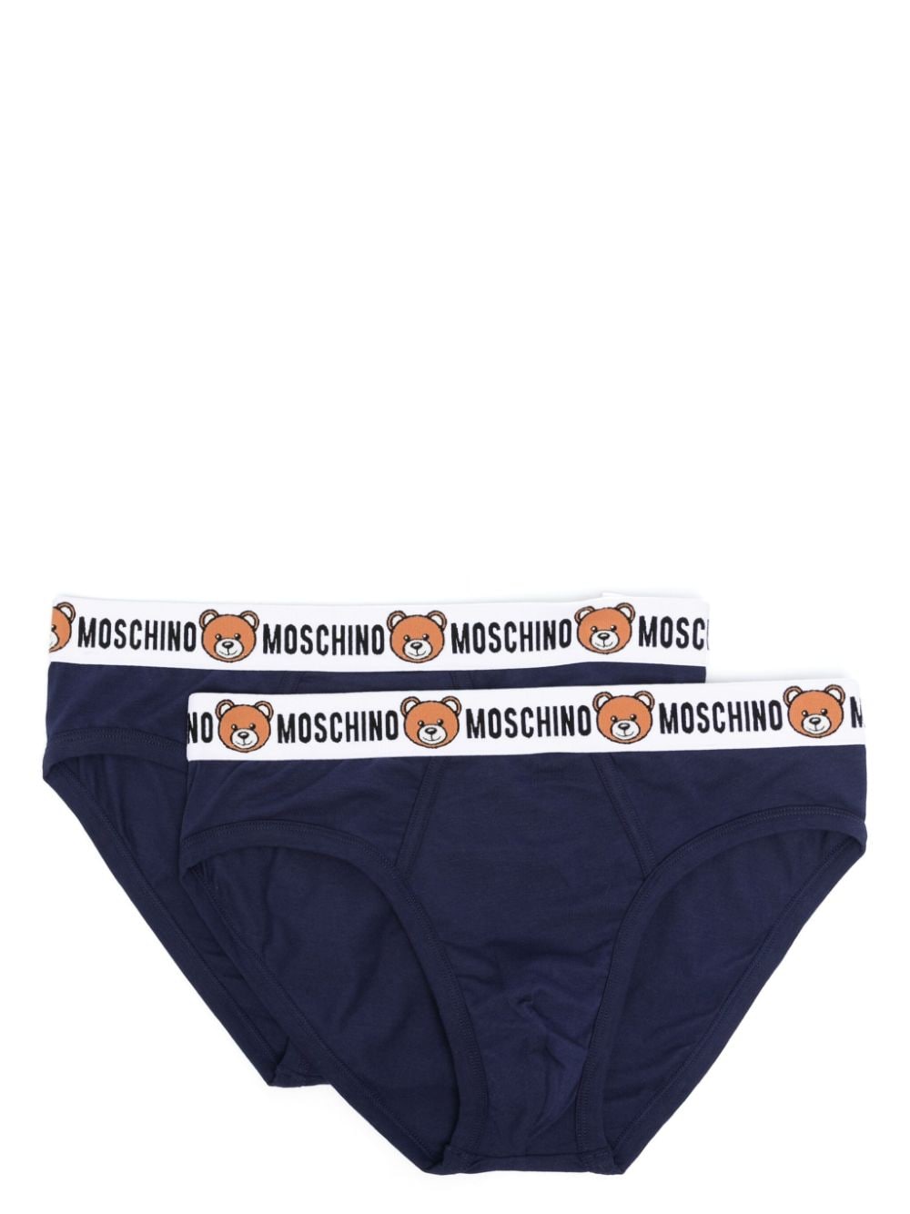 Moschino Teddy Bear logo-trim brief pack (pack of two) - Blue von Moschino