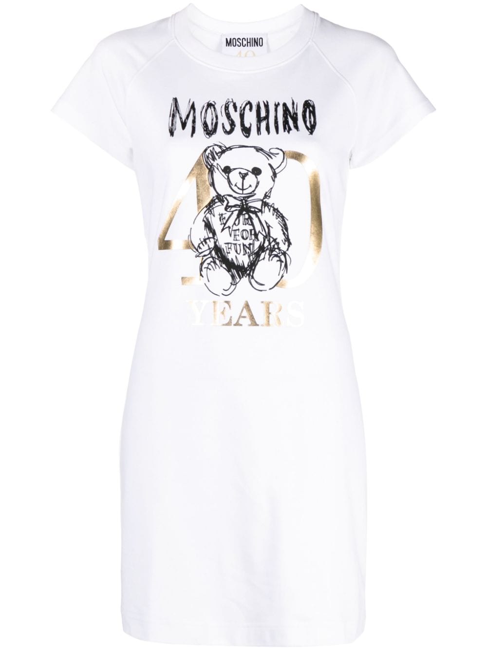 Moschino Teddy Bear-motif cotton T-shirt dress - White von Moschino