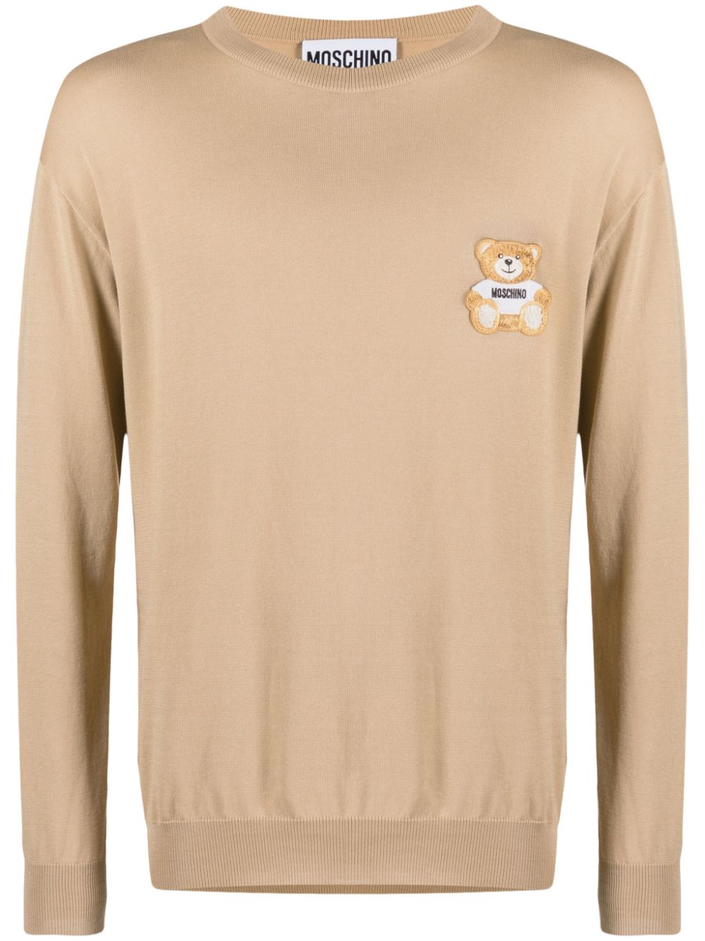 Moschino Teddy Bear-patch cotton jumper - Brown von Moschino