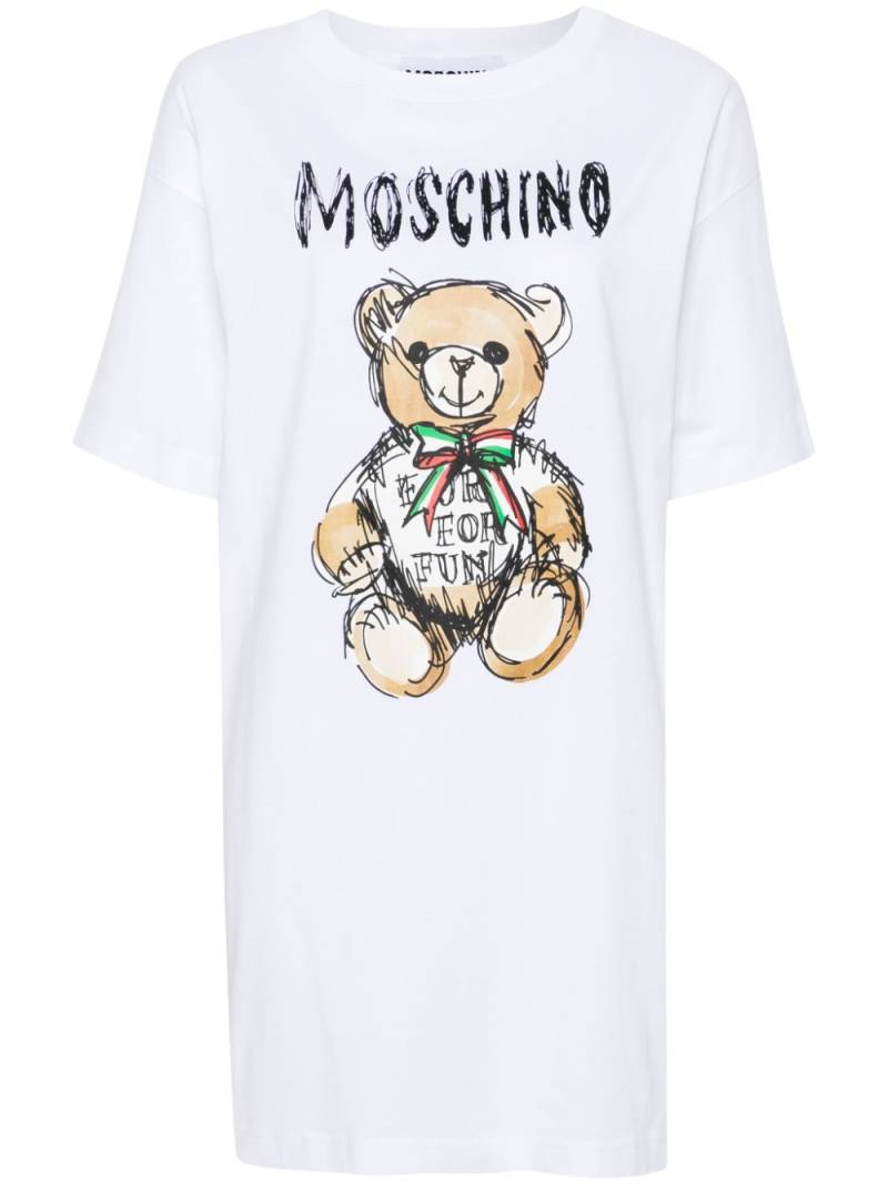 Moschino Teddy Bear-print T-shirt dress - White von Moschino