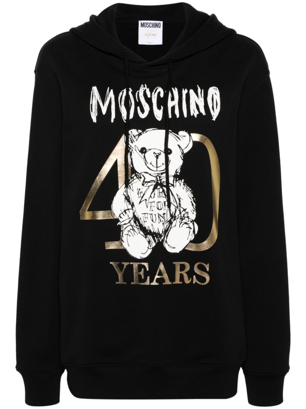 Moschino Teddy Bear-print cotton hoodie - Black von Moschino