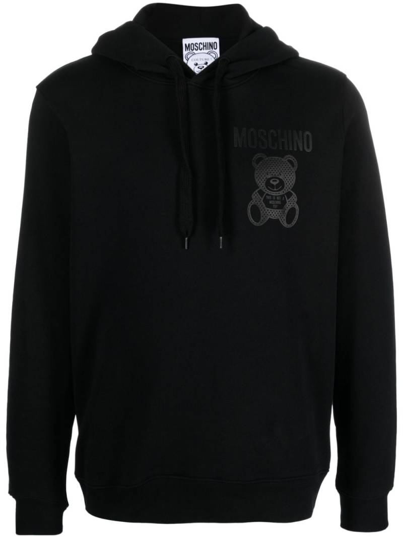 Moschino Teddy Bear-print cotton hoodie - Black von Moschino