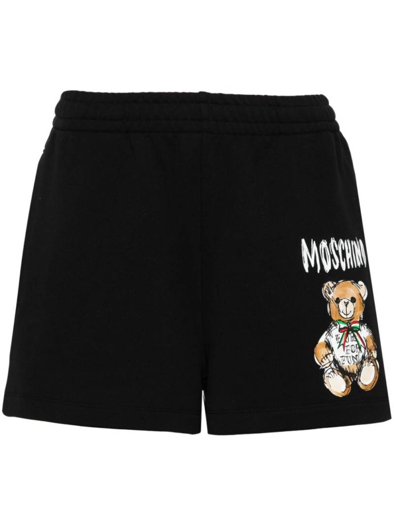 Moschino Teddy Bear-print cotton shorts - Black von Moschino