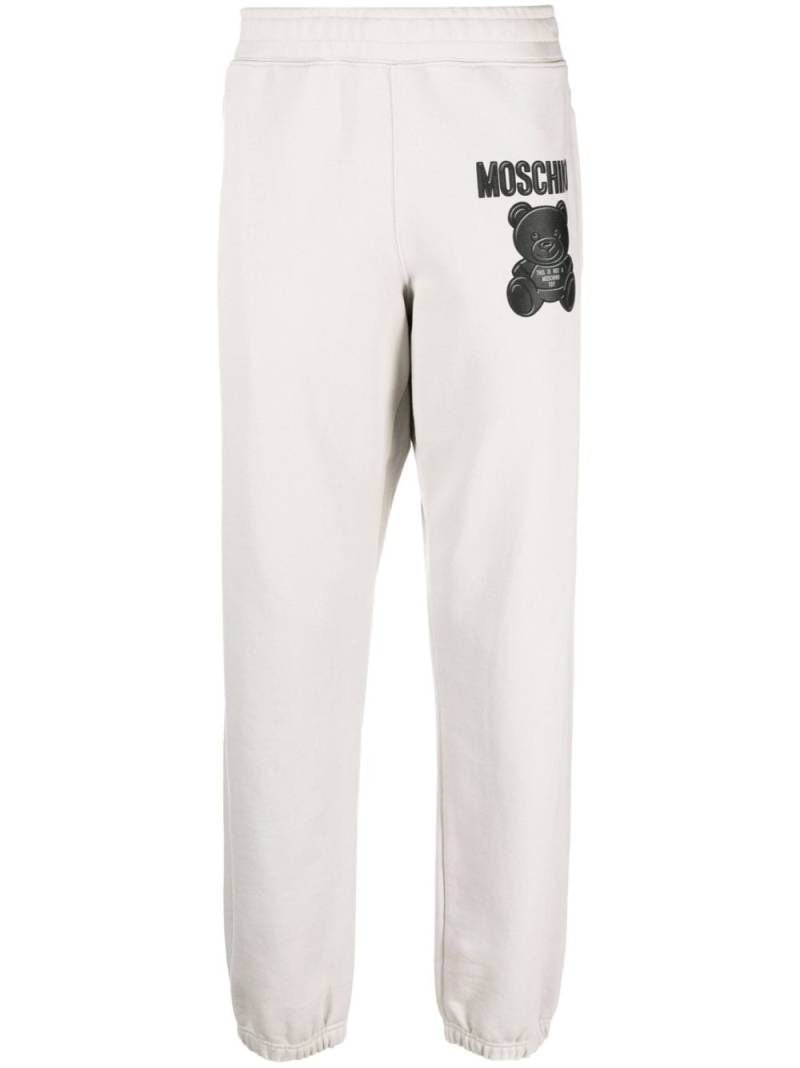 Moschino Teddy Bear-print organic-cotton track pants - Grey von Moschino