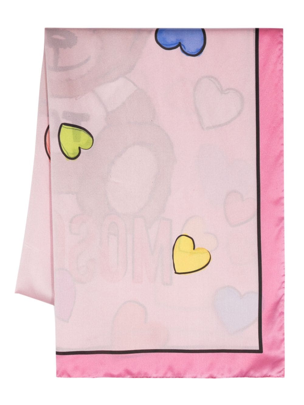 Moschino Teddy Bear-print silk scarf - Pink von Moschino