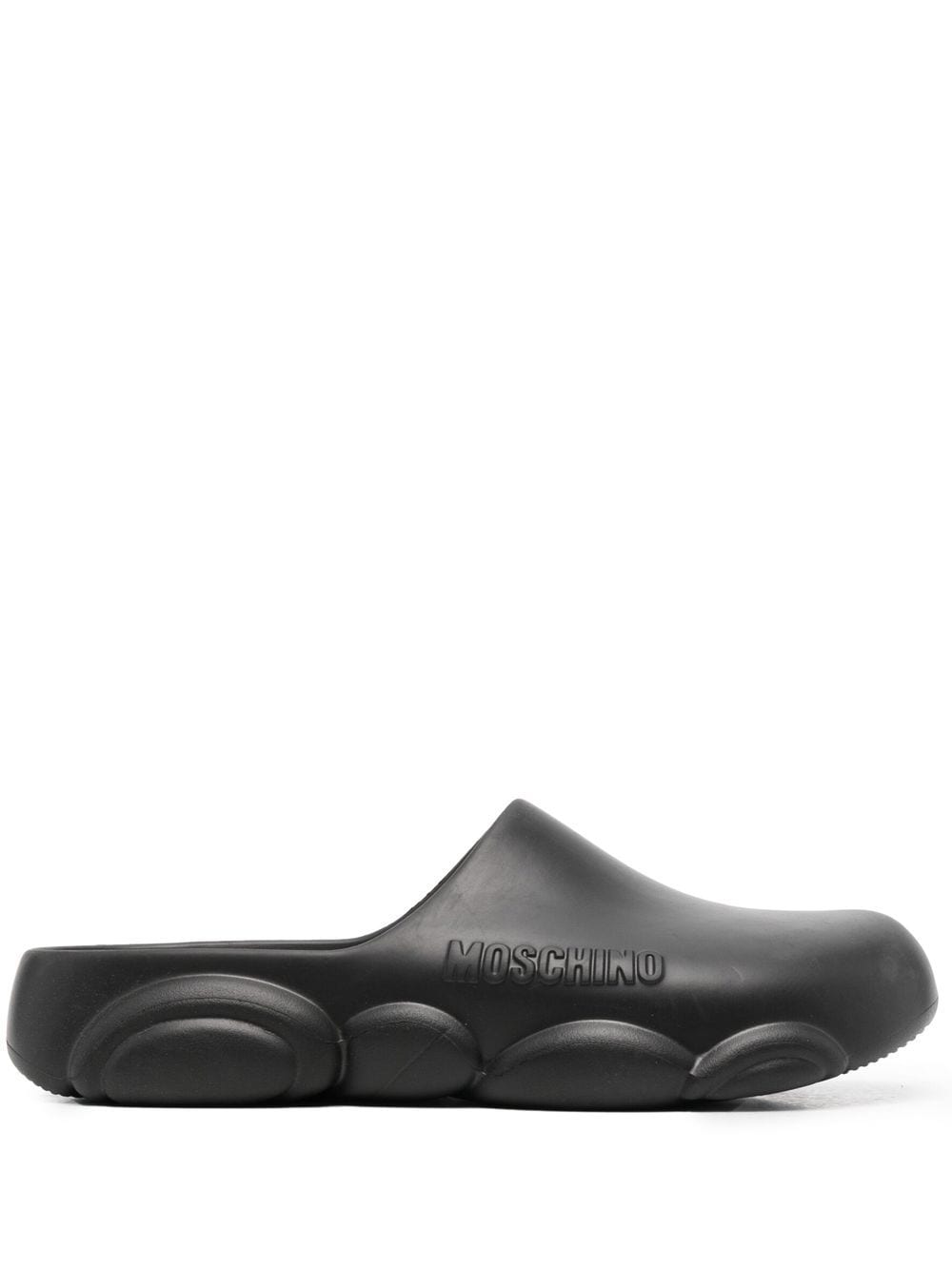 Moschino Teddy Bear-sole round-toe slides - Black von Moschino