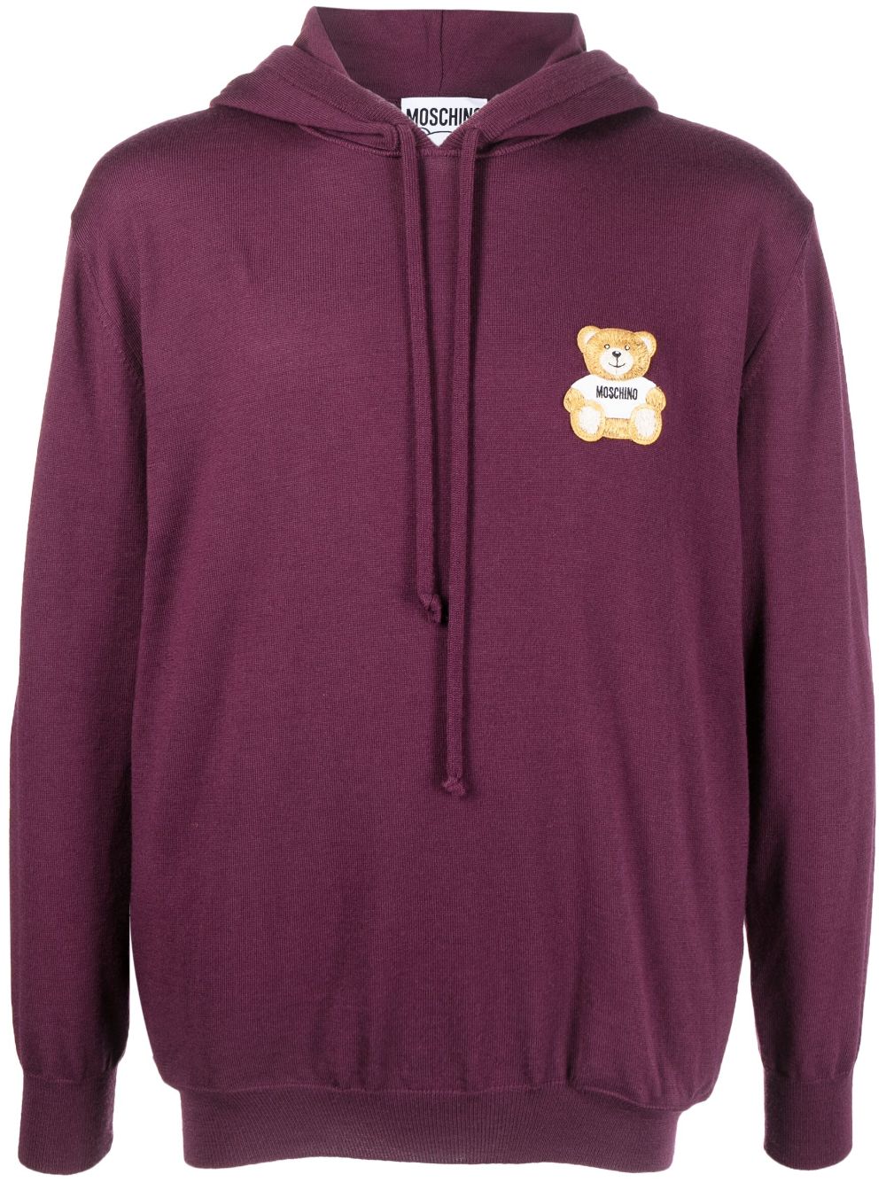 Moschino Teddy-Bear virgin-wool hoodie - Purple von Moschino