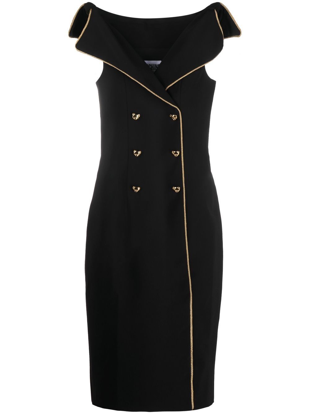 Moschino Teddy-button double-breasted pencil dress - Black von Moschino