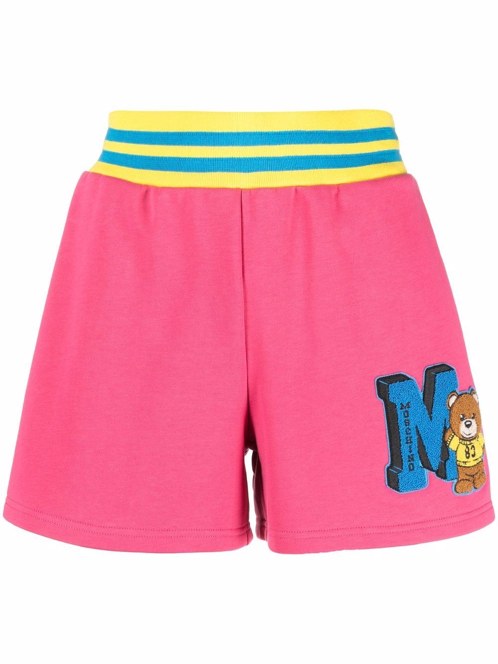 Moschino Teddy logo jersey shorts - Pink von Moschino