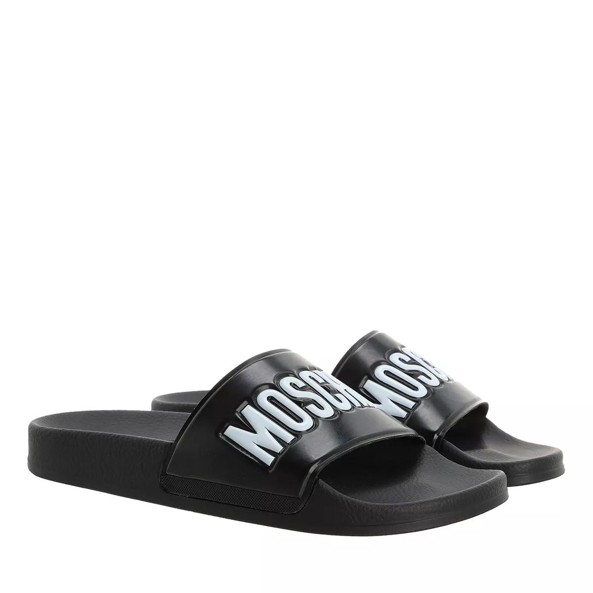 Moschino Slipper & Pantoletten - Sabotd Pool25 Pvc Logo - Gr. 36 (EU) - in Schwarz - für Damen von Moschino