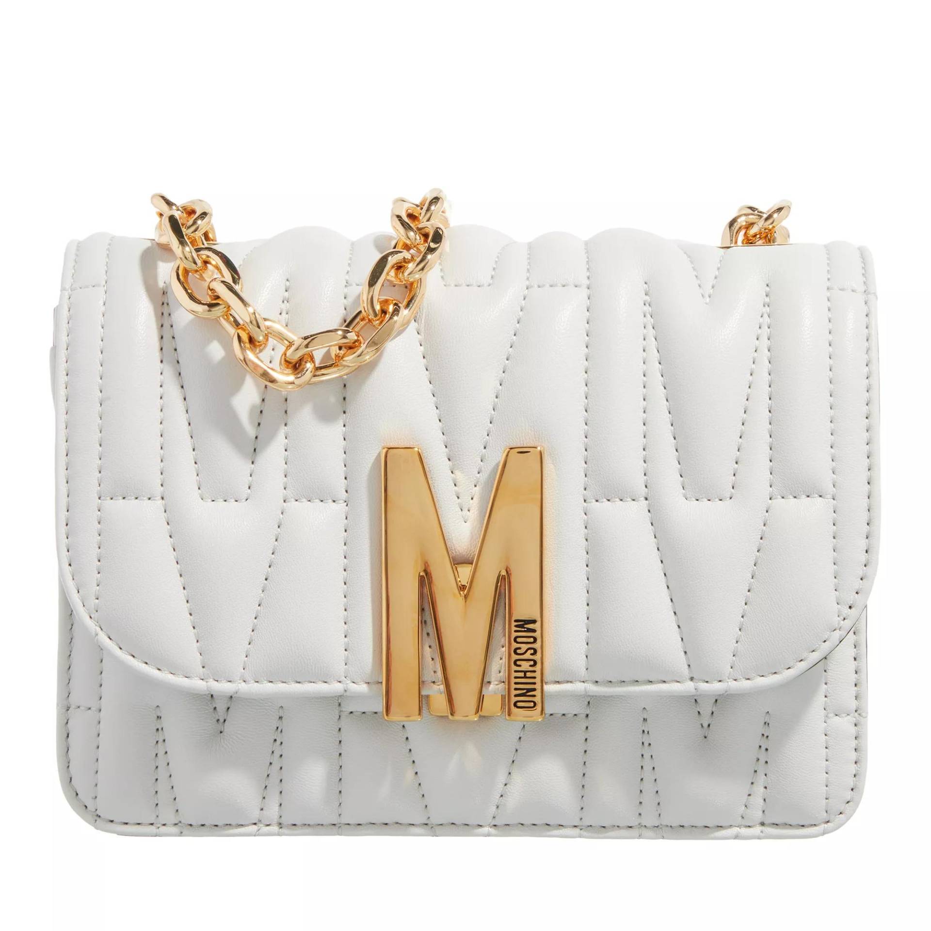 Moschino Umhängetasche - "M" Group Quilted Shoulder Bag - Gr. unisize - in Weiß - für Damen von Moschino