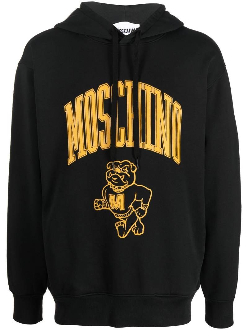 Moschino Varsity Bulldog drawstring hoodie - Black von Moschino