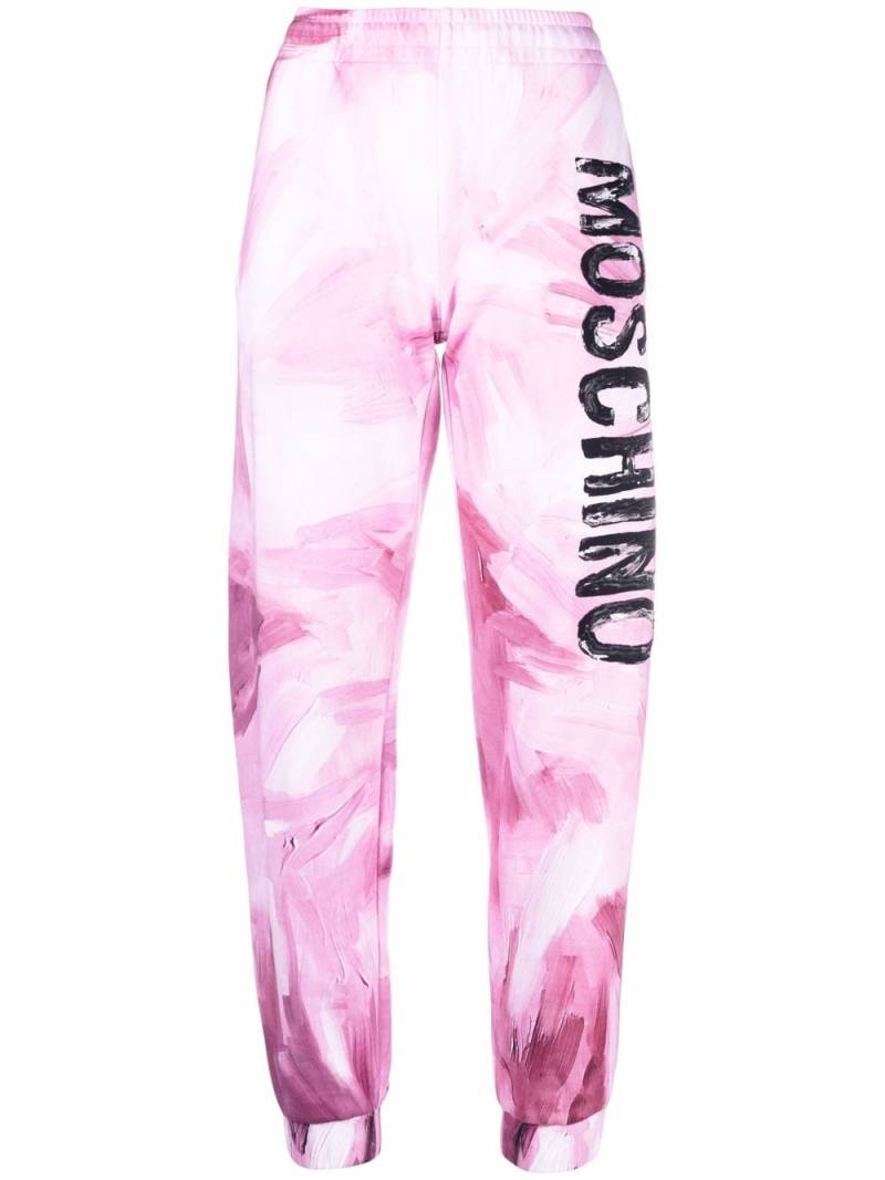 Moschino abstract-print branded track trousers - Pink von Moschino