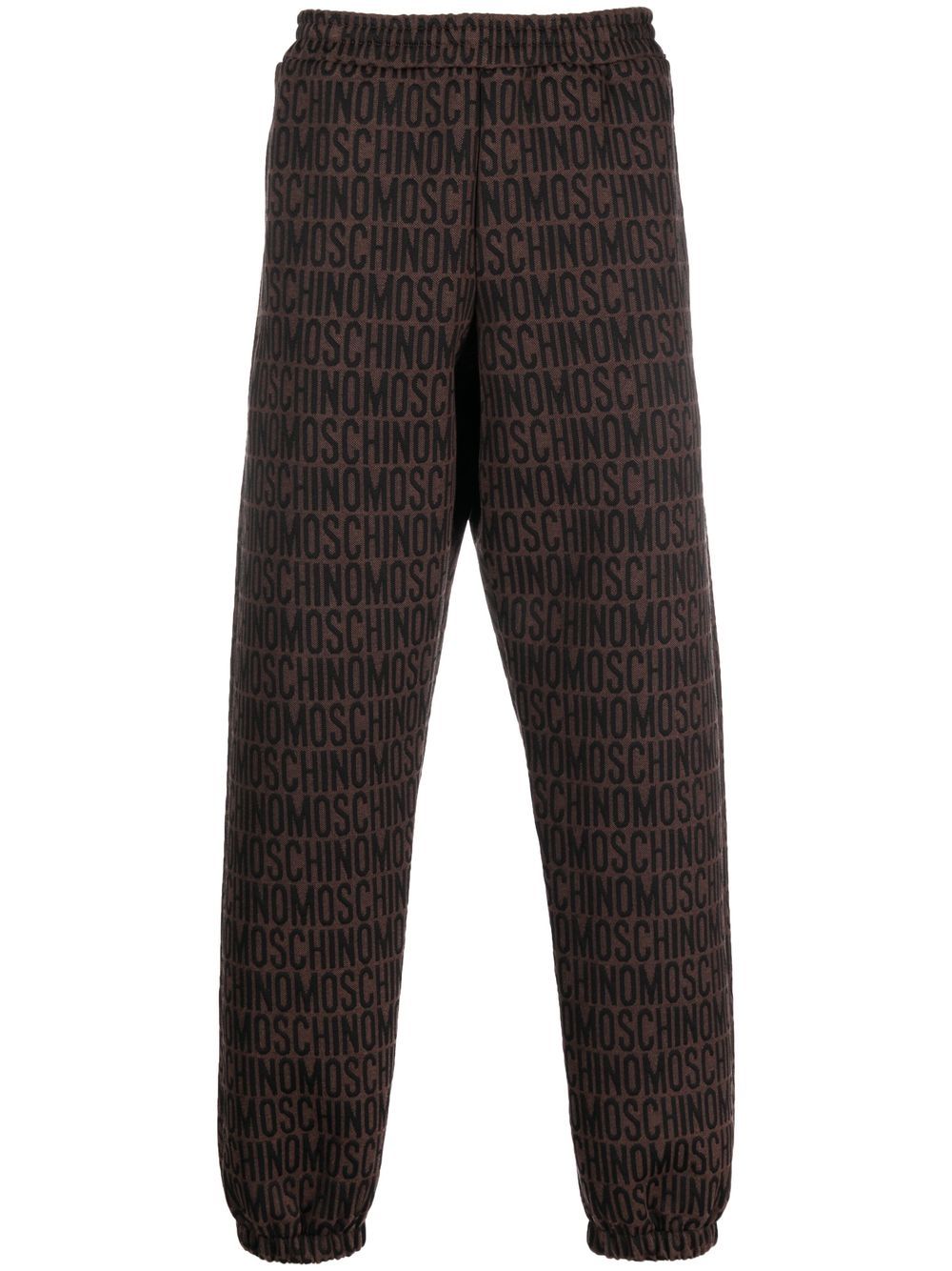 Moschino all-over embroidered logo track pants - Brown von Moschino