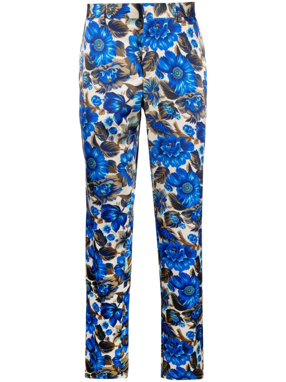 Moschino all-over floral printed tailored trousers - Blue von Moschino