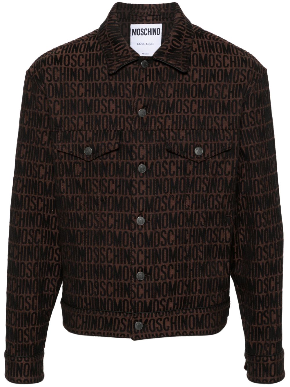 Moschino all-over logo-jacquard jacket - Brown von Moschino