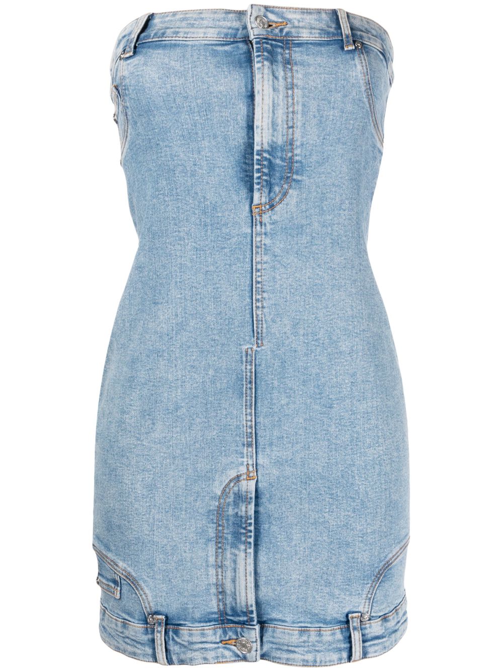 Moschino bandeau-style denim minidress - Blue von Moschino