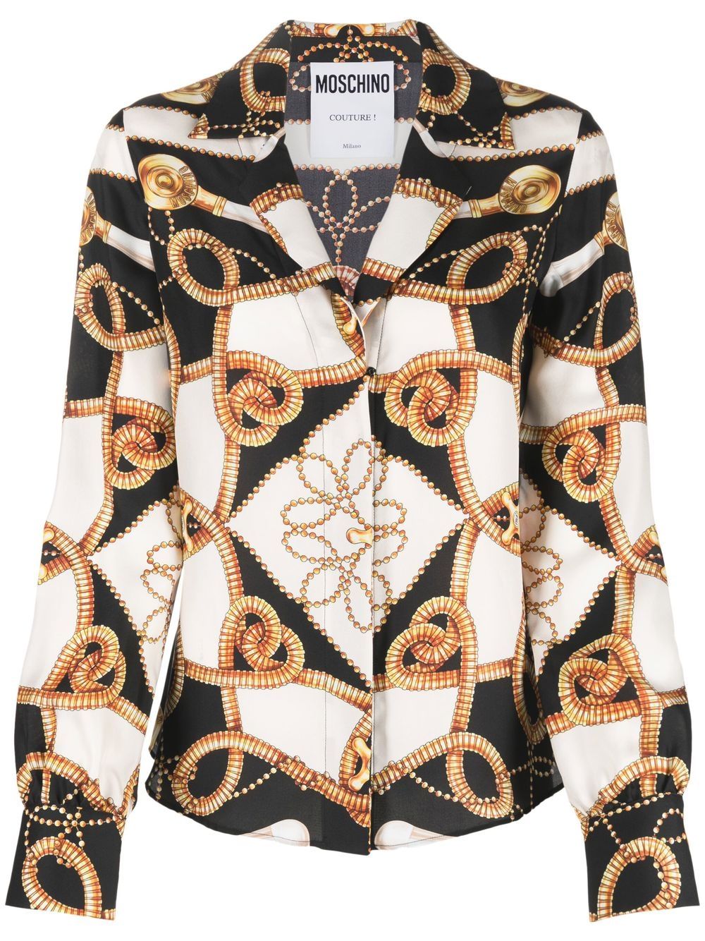 Moschino baroque pattern-print silk shirt - Black von Moschino