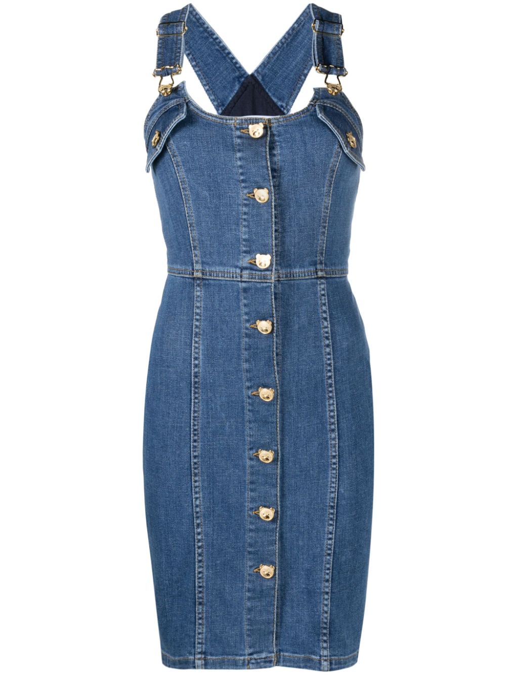 Moschino button-up denim minidress - Blue von Moschino