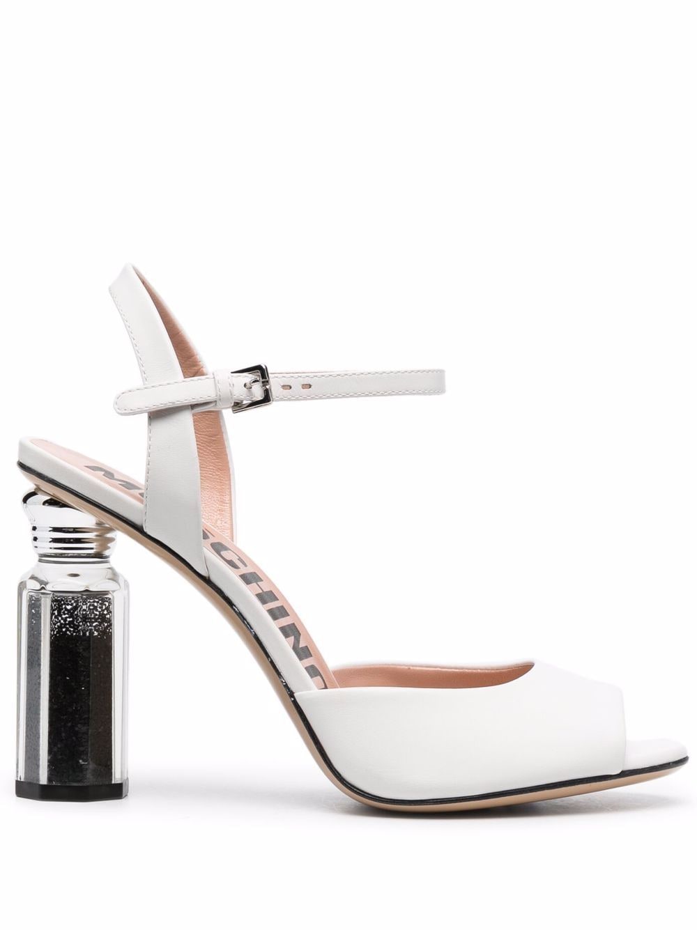 Moschino canister heel leather sandals - White von Moschino