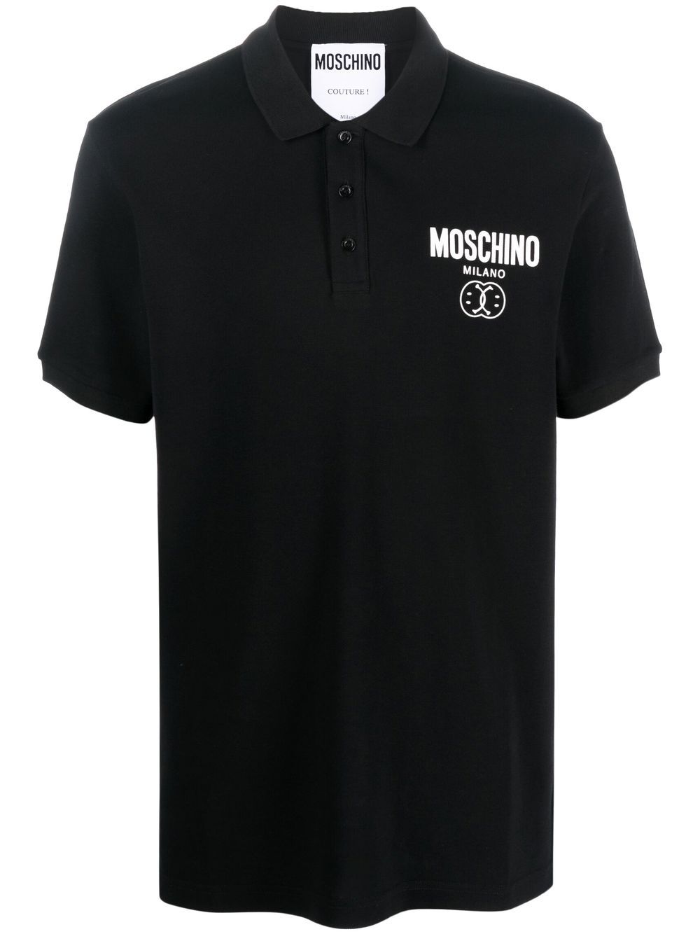 Moschino chest logo-print detail polo shirt - Black von Moschino