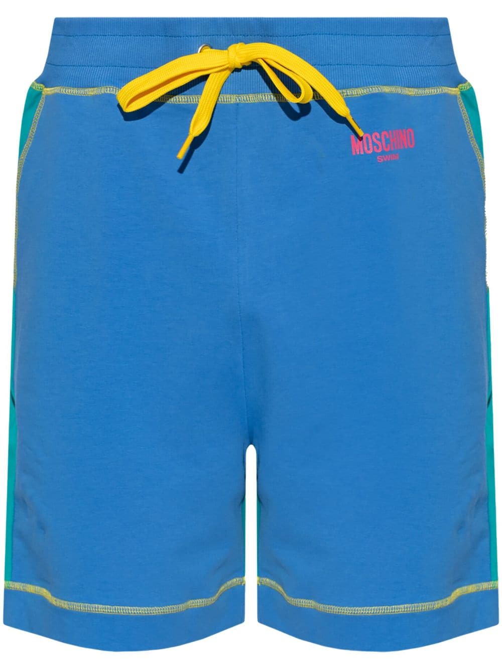 Moschino colour-blocked cotton beach shorts - Blue von Moschino