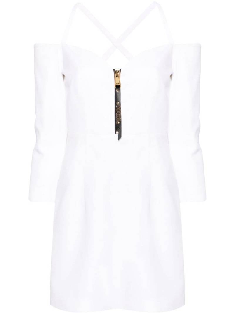 Moschino crossover-strap zipper-detailed dress - White von Moschino