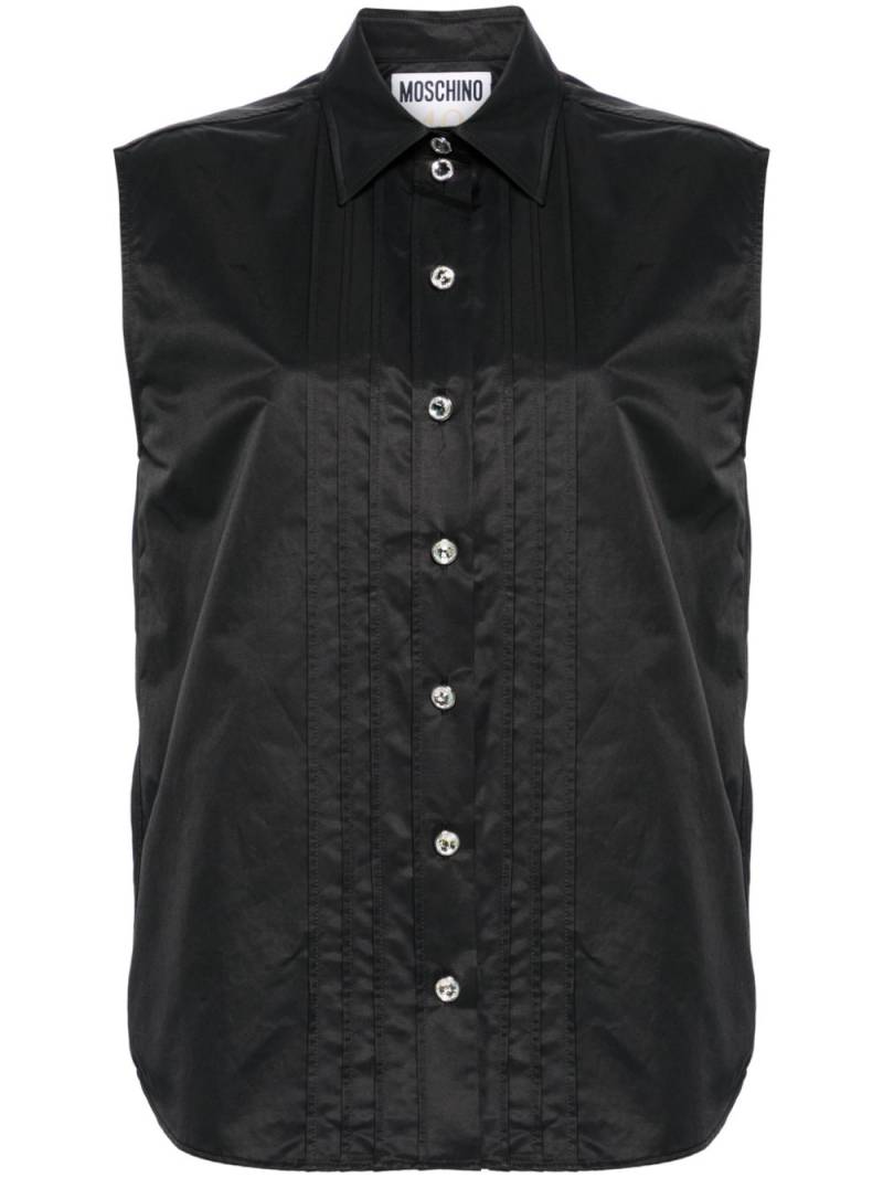 Moschino crystal-buttons sleeveless shirt - Black von Moschino