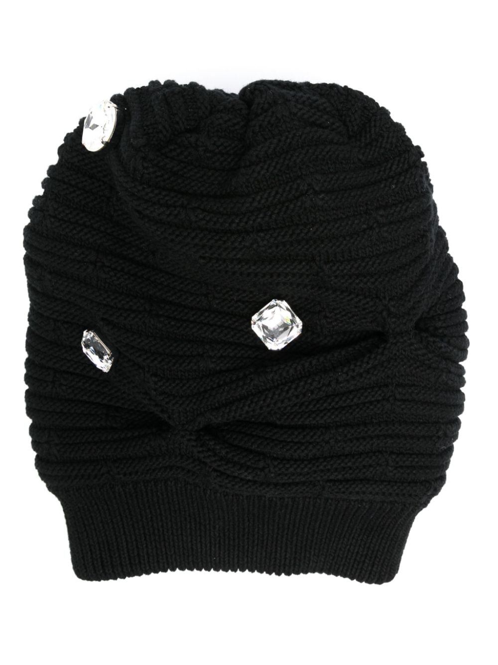 Moschino crystal-embellished cotton beanie - Black von Moschino