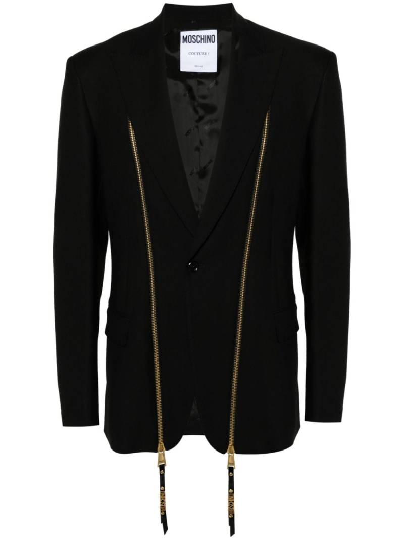 Moschino decorative-zips single-breasted blazer - Black von Moschino