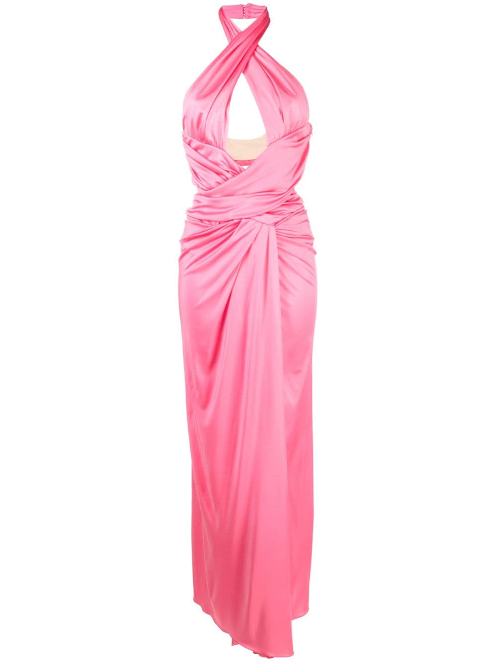 Moschino draped halterneck maxi dress - Pink von Moschino