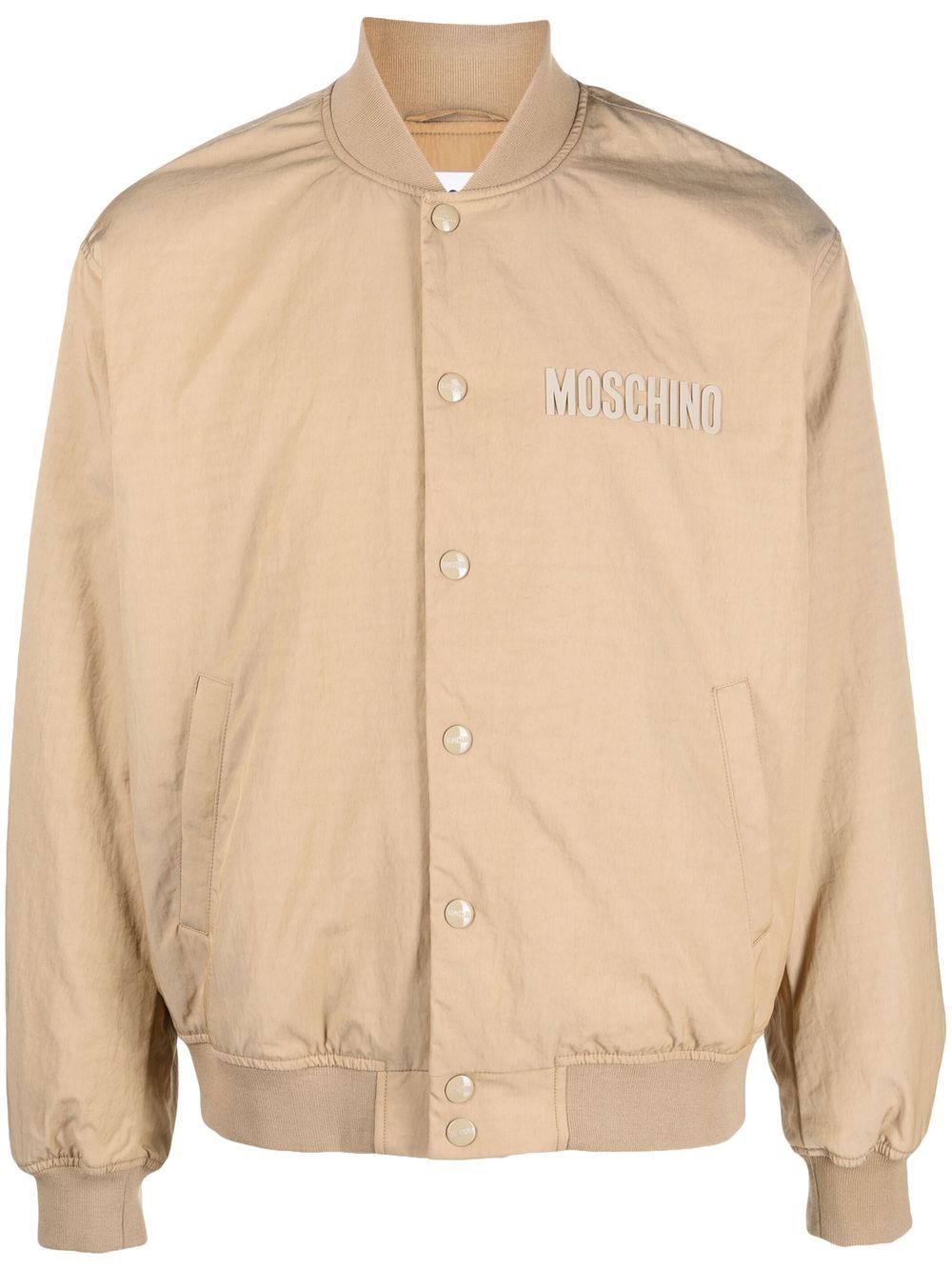 Moschino embroidered-logo bomber jacket - Neutrals von Moschino