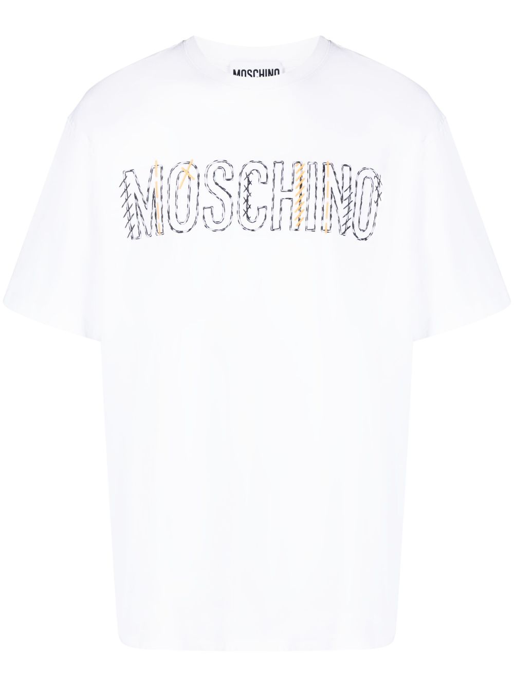 Moschino embroidered-logo cotton T-shirt - White von Moschino