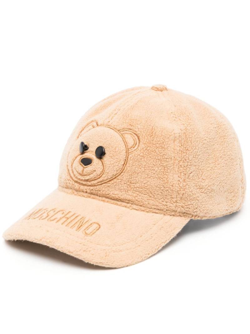 Moschino embroidered-logo fleece baseball cap - Neutrals von Moschino