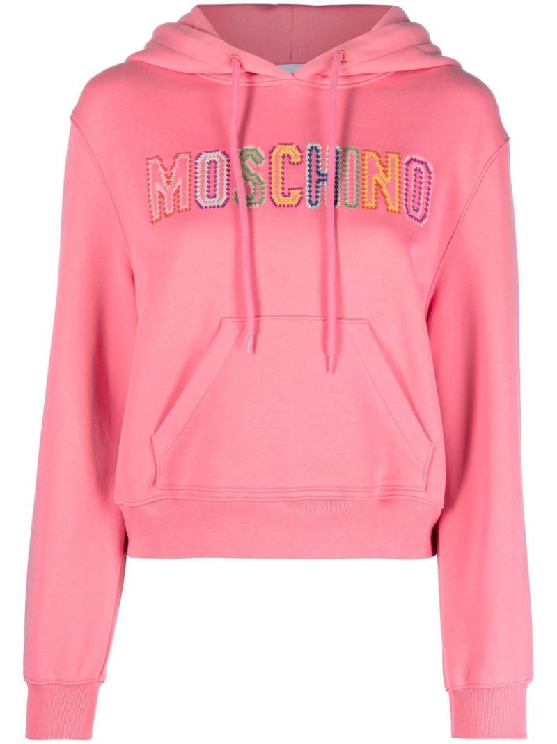 Moschino embroidered-logo hoodie - Pink von Moschino