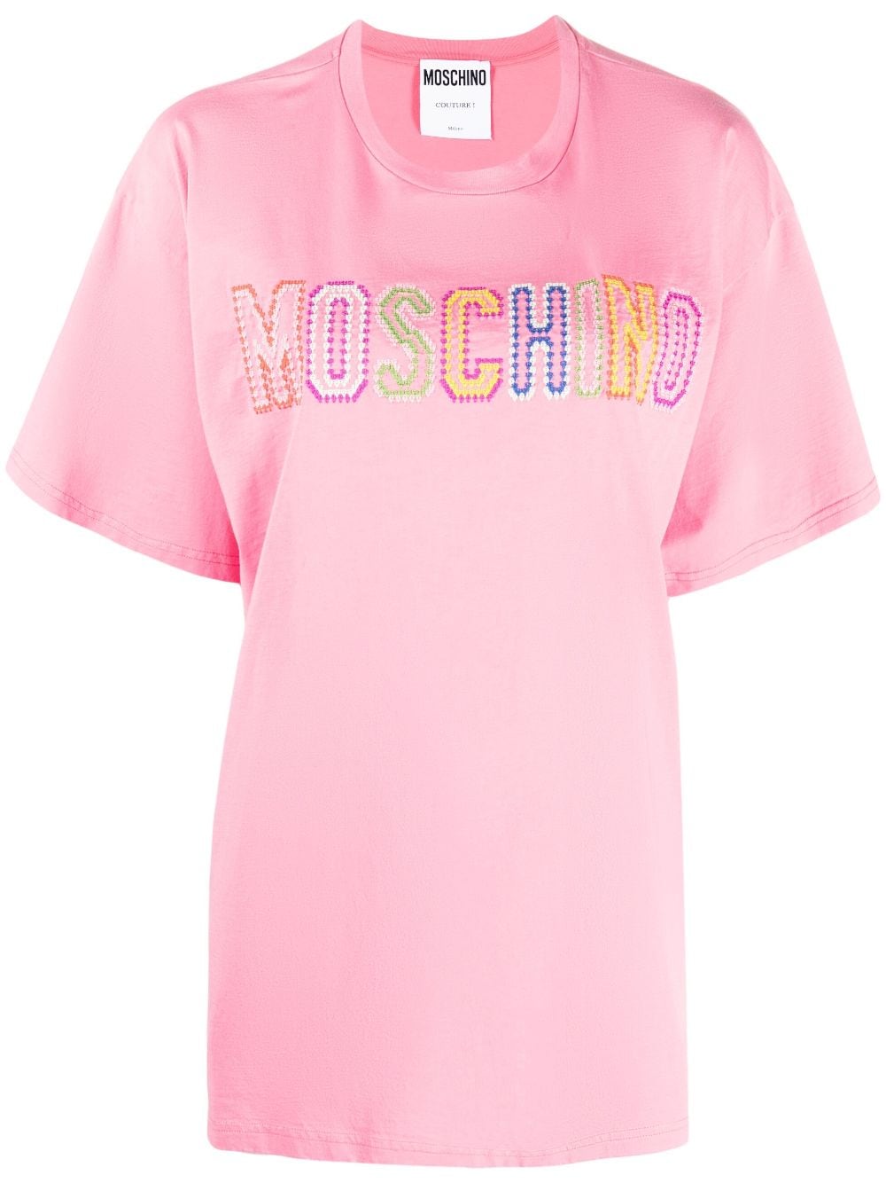 Moschino embroidered-logo t-shirt - Pink von Moschino