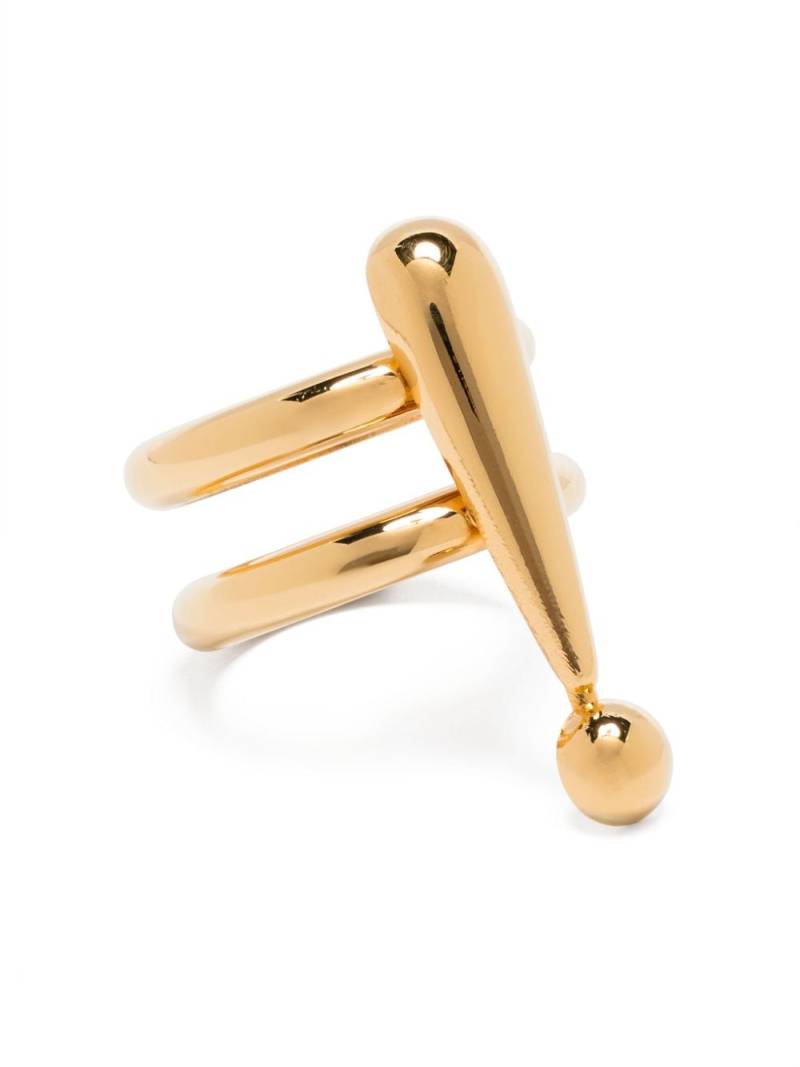 Moschino exclamation point double-band ring - Gold von Moschino