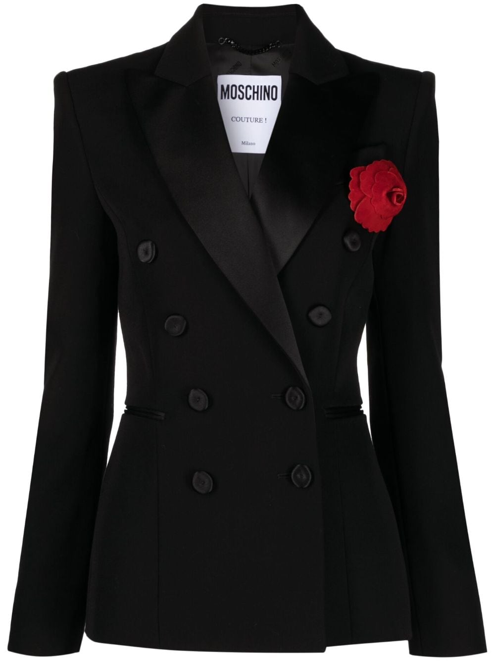 Moschino floral appliqué wool blazer - Black von Moschino