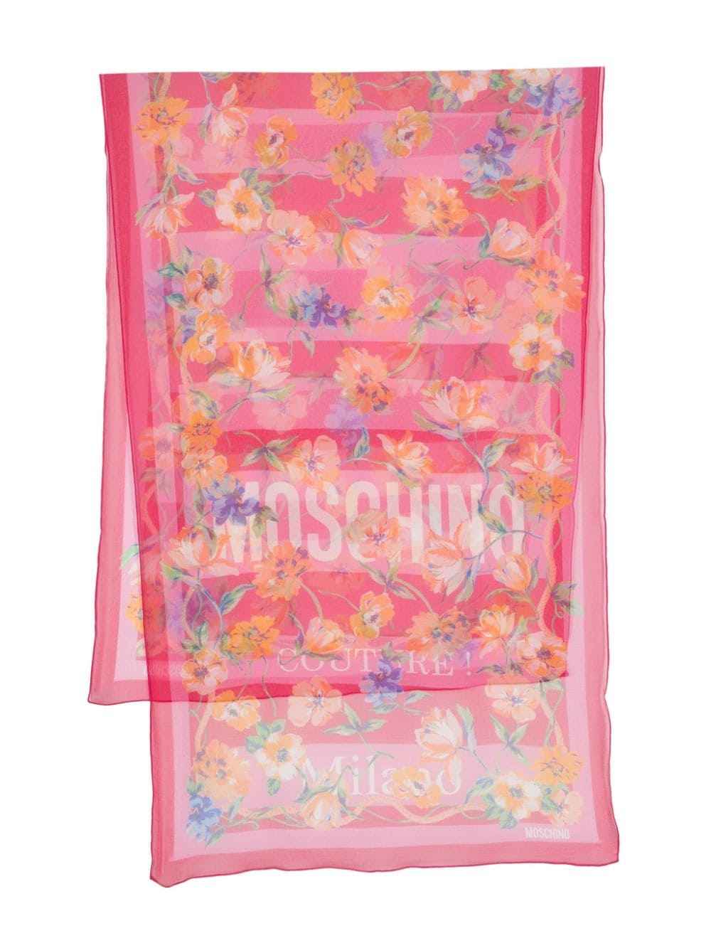 Moschino floral-print silk scarf - Pink von Moschino