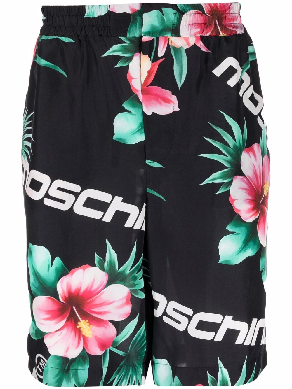 Moschino floral-print silk shorts - Black von Moschino