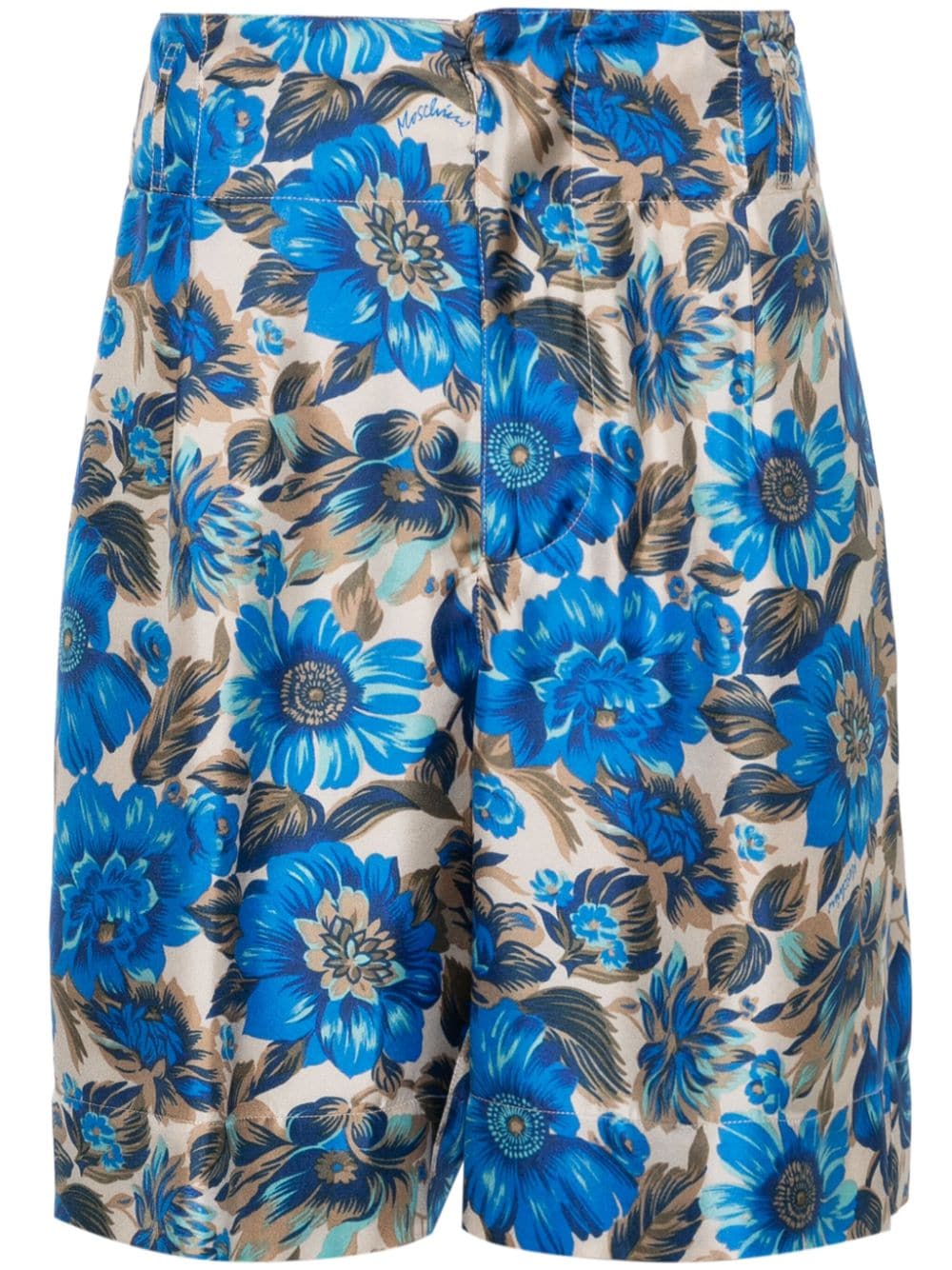 Moschino floral-print silk shorts - Blue von Moschino