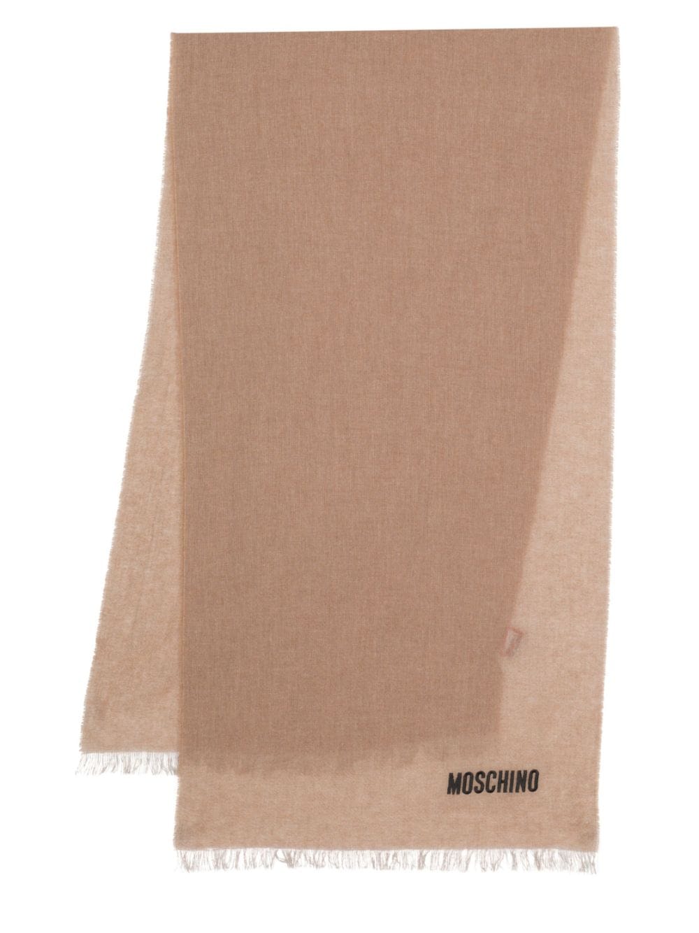 Moschino frayed-hem cashmere scarf - Brown von Moschino