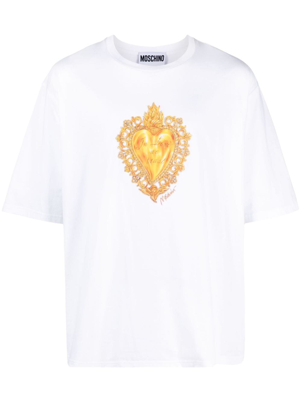 Moschino graphic-print cotton T-shirt - White von Moschino