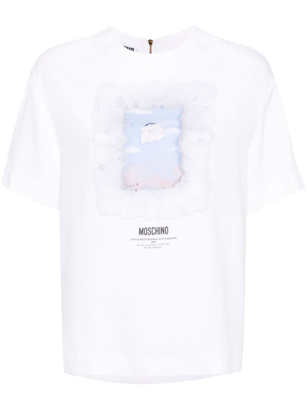 Moschino graphic-print crepe T-shirt - White von Moschino