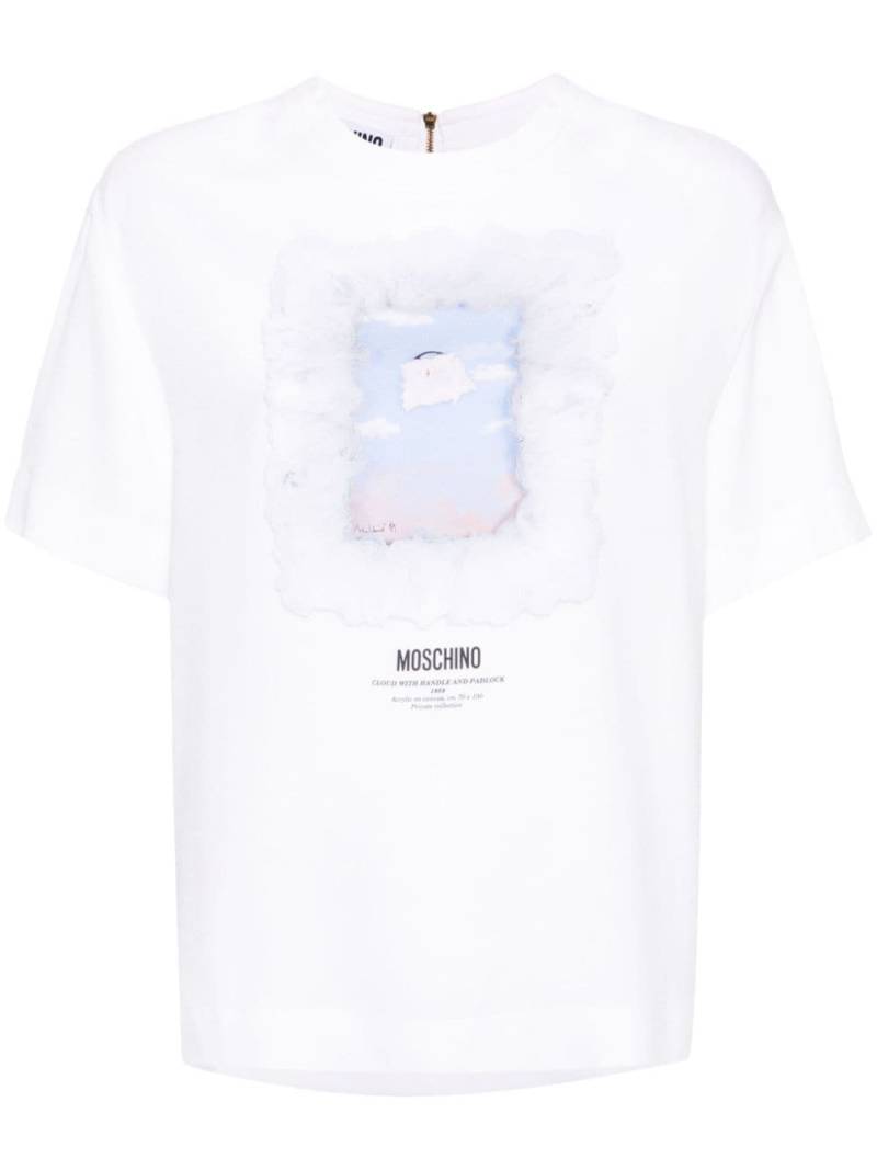 Moschino graphic-print crepe T-shirt - White von Moschino