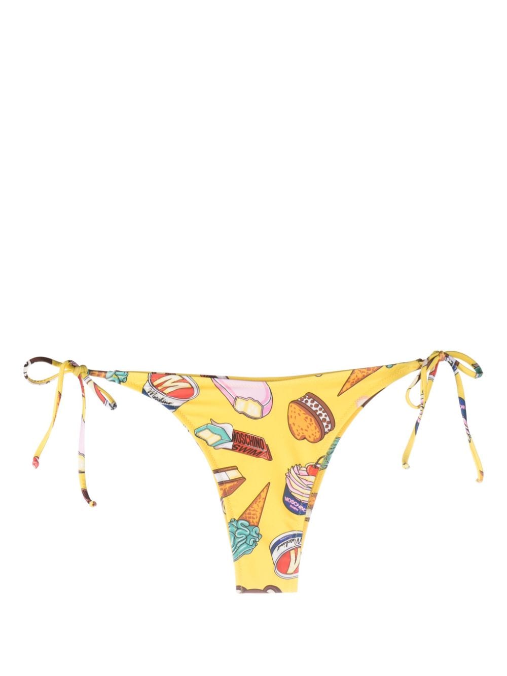 Moschino graphic-print high-waisted bikini bottom - Yellow von Moschino
