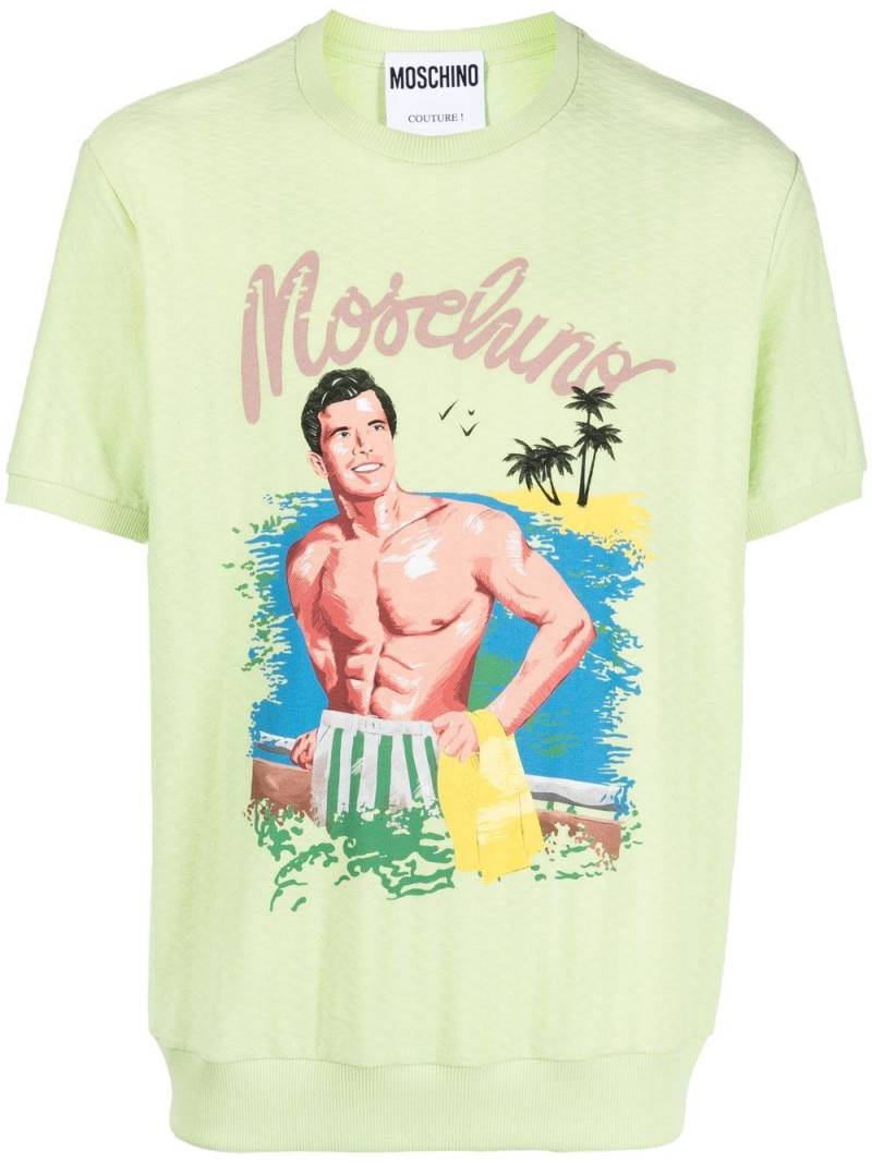 Moschino graphic-print short-sleeved T-shirt - Green von Moschino