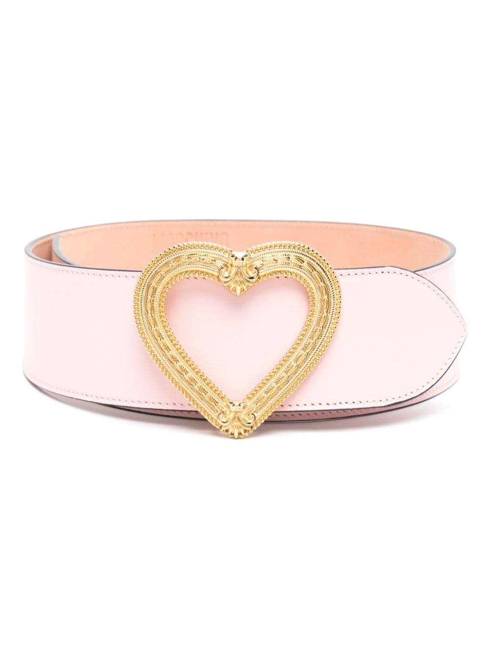 Moschino heart-buckle wide leather belt - Pink von Moschino